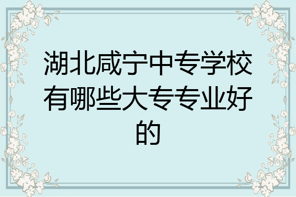 湖北咸宁中专学校有哪些大专专业好的