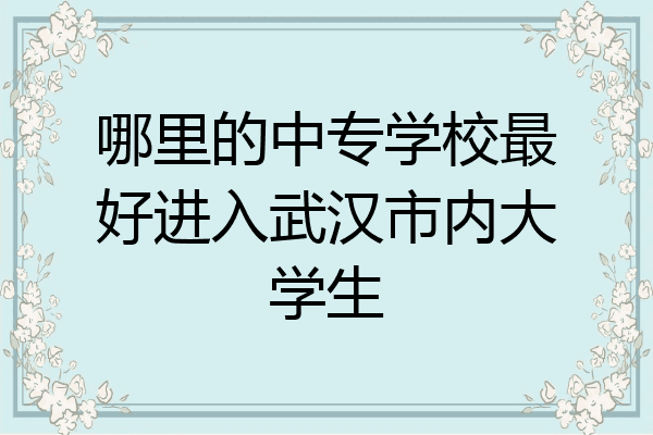 哪里的中专学校最好进入武汉市内大学生