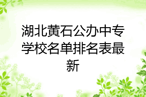 湖北黄石公办中专学校名单排名表最新