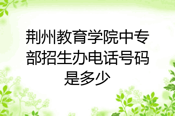 荆州教育学院中专部招生办电话号码是多少