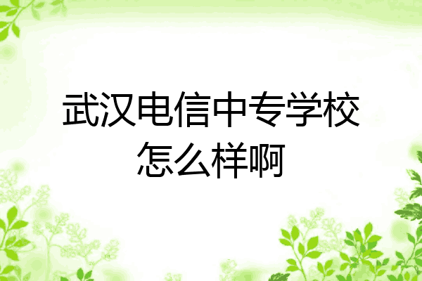 武汉电信中专学校怎么样啊