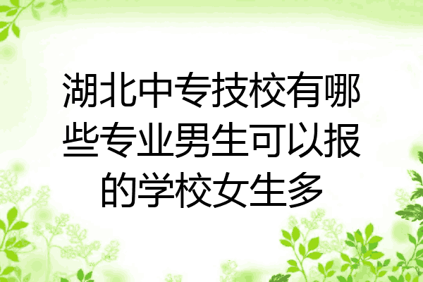 湖北中专技校有哪些专业男生可以报的学校女生多