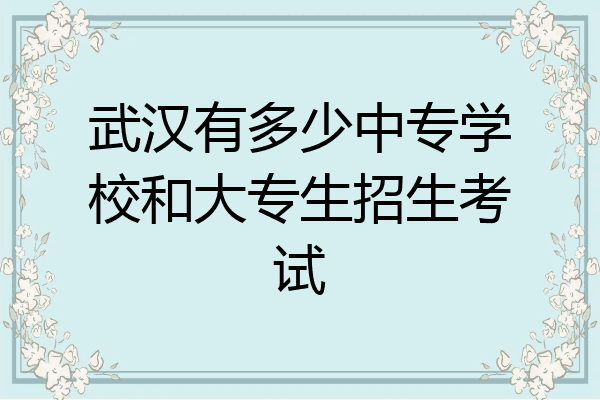 武汉有多少中专学校和大专生招生考试