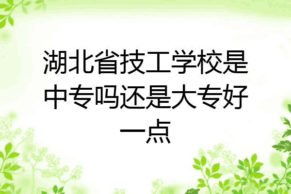 湖北省技工学校是中专吗还是大专好一点