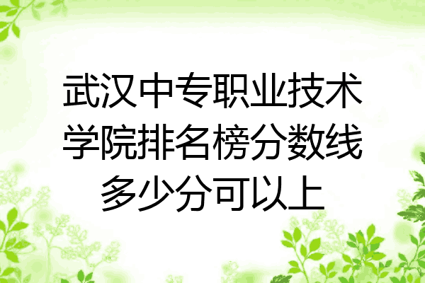 武汉中专职业技术学院排名榜分数线多少分可以上