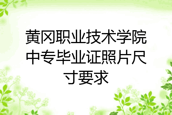 黄冈职业技术学院中专毕业证照片尺寸要求
