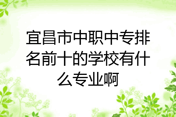 宜昌市中职中专排名前十的学校有什么专业啊