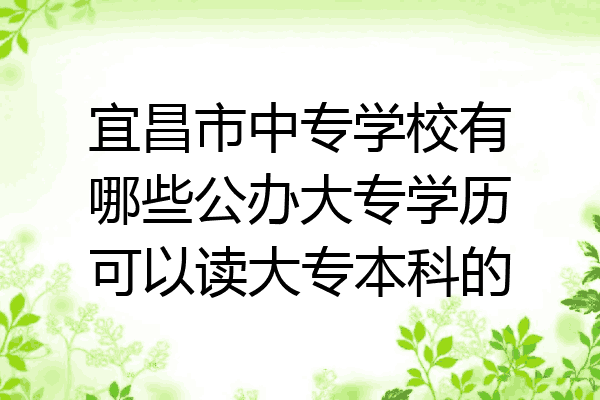 宜昌市中专学校有哪些公办大专学历可以读大专本科的