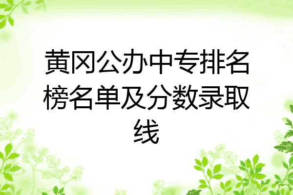 黄冈公办中专排名榜名单及分数录取线