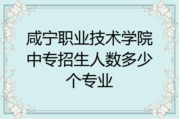 咸宁职业技术学院中专招生人数多少个专业