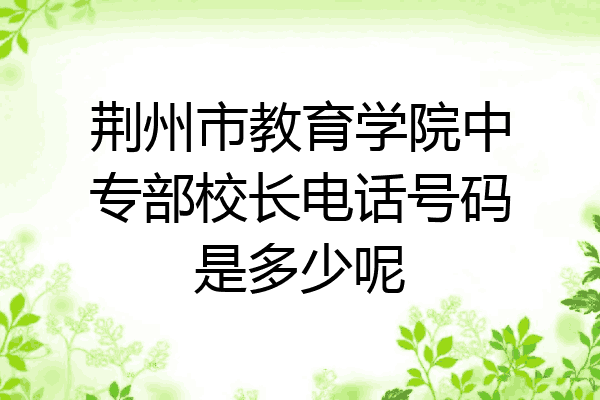荆州市教育学院中专部校长电话号码是多少呢