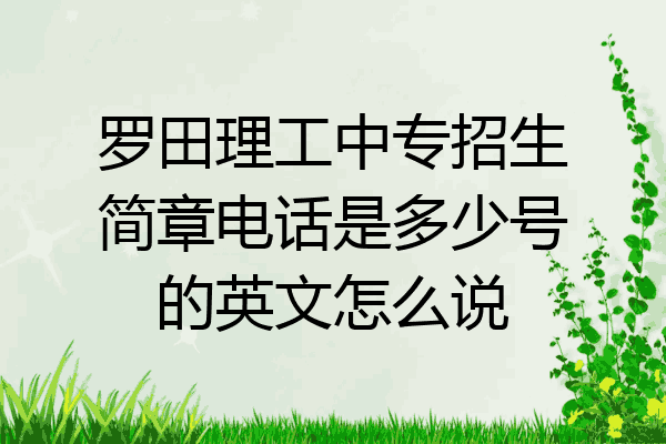 罗田理工中专招生简章电话是多少号的英文怎么说