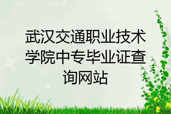 武汉交通职业技术学院中专毕业证查询网站