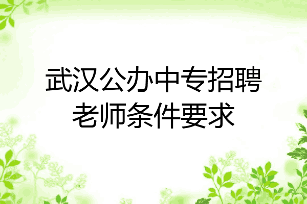 武汉公办中专招聘老师条件要求