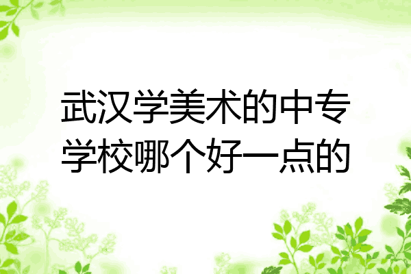 武汉学美术的中专学校哪个好一点的
