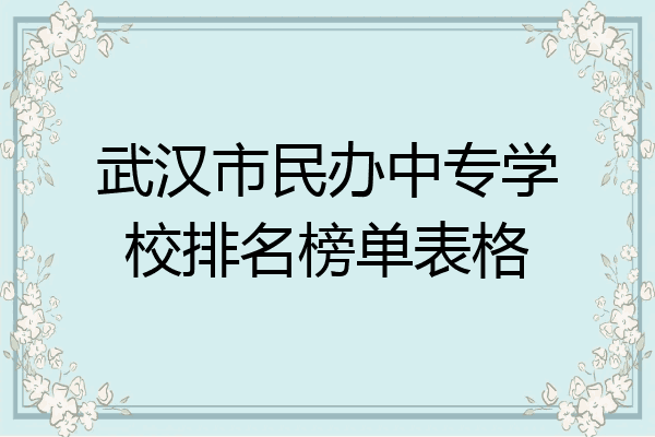武汉市民办中专学校排名榜单表格
