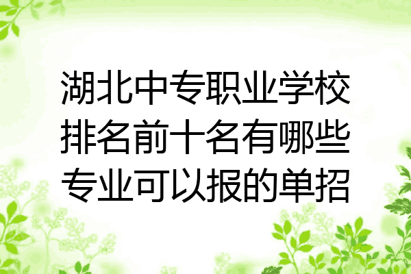 湖北中专职业学校排名前十名有哪些专业可以报的单招