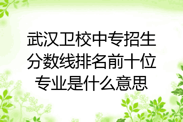 武汉卫校中专招生分数线排名前十位专业是什么意思