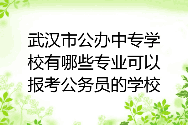 武汉市公办中专学校有哪些专业可以报考公务员的学校