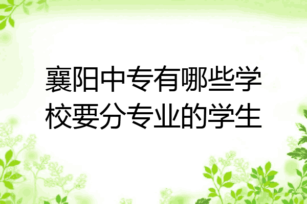 襄阳中专有哪些学校要分专业的学生