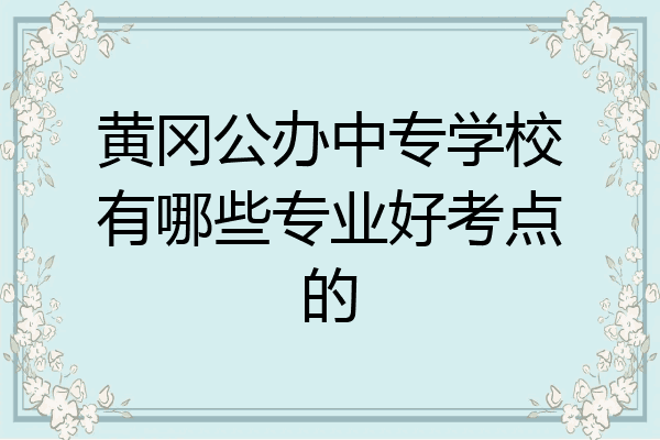 黄冈公办中专学校有哪些专业好考点的