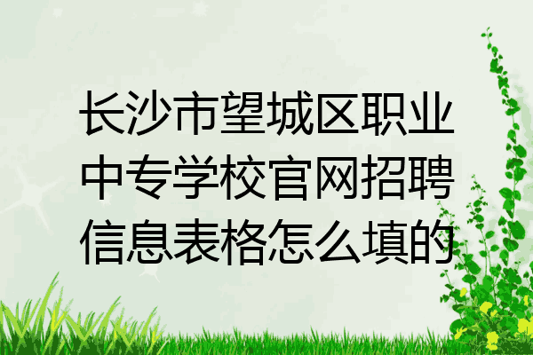 长沙市望城区职业中专学校官网招聘信息表格怎么填的