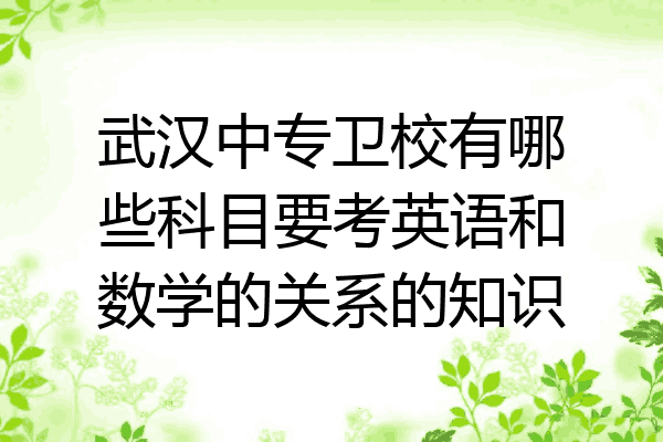 武汉中专卫校有哪些科目要考英语和数学的关系的知识