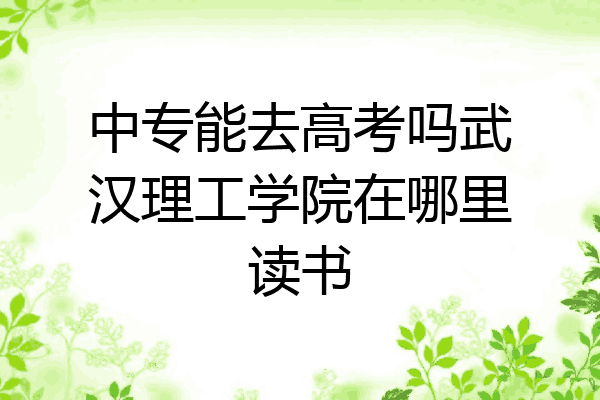中专能去高考吗武汉理工学院在哪里读书