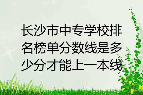 长沙市中专学校排名榜单分数线是多少分才能上一本线
