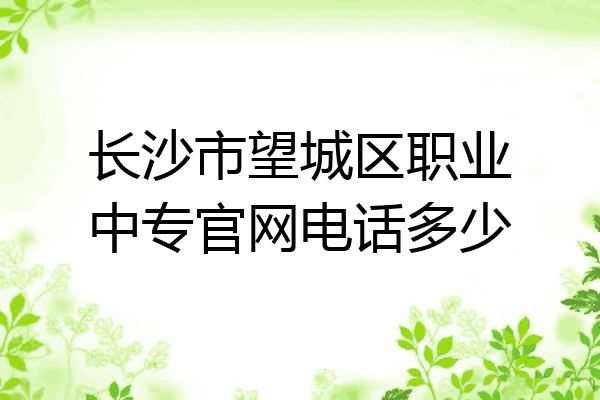 长沙市望城区职业中专官网电话多少