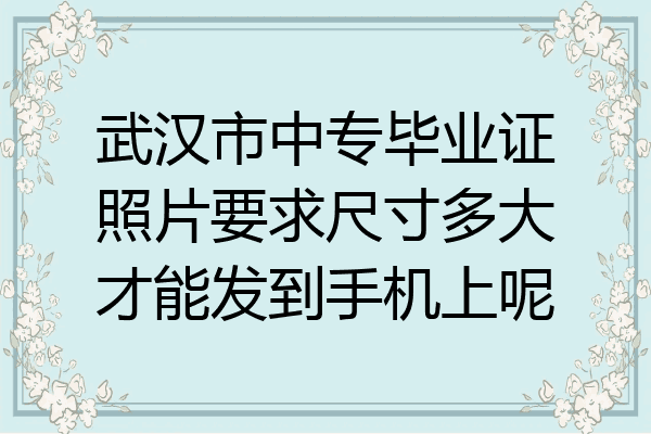 武汉市中专毕业证照片要求尺寸多大才能发到手机上呢