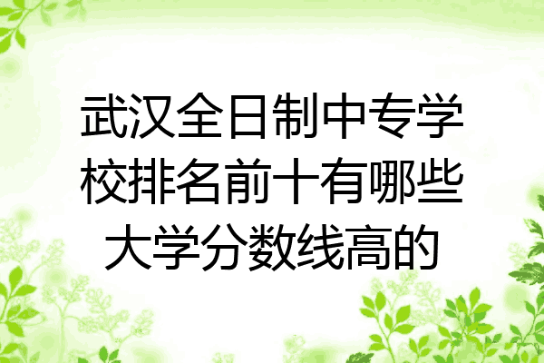武汉全日制中专学校排名前十有哪些大学分数线高的