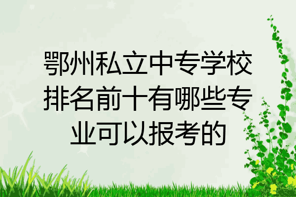 鄂州私立中专学校排名前十有哪些专业可以报考的