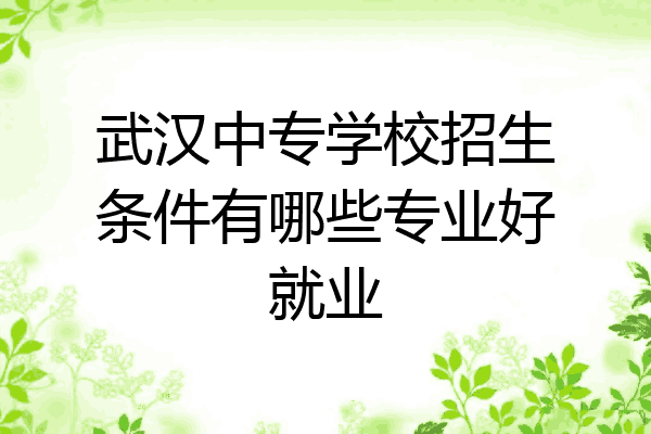 武汉中专学校招生条件有哪些专业好就业