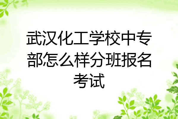 武汉化工学校中专部怎么样分班报名考试
