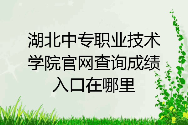 湖北中专职业技术学院官网查询成绩入口在哪里