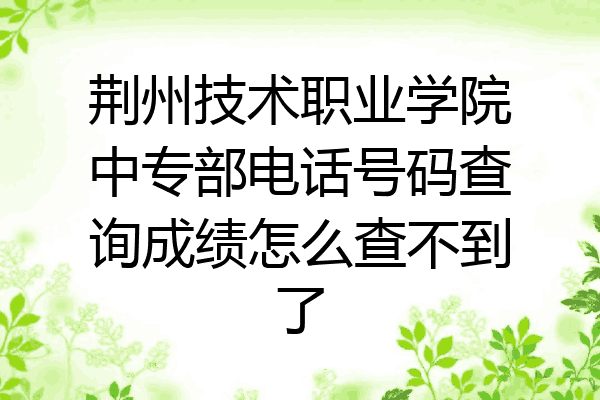 荆州技术职业学院中专部电话号码查询成绩怎么查不到了