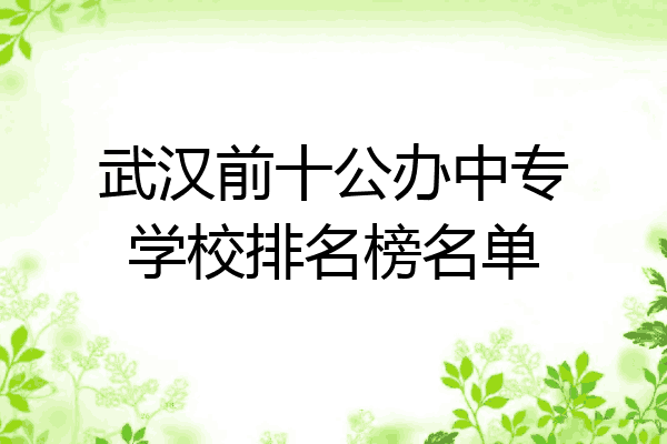 武汉前十公办中专学校排名榜名单