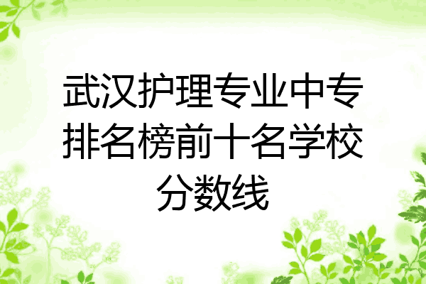 武汉护理专业中专排名榜前十名学校分数线