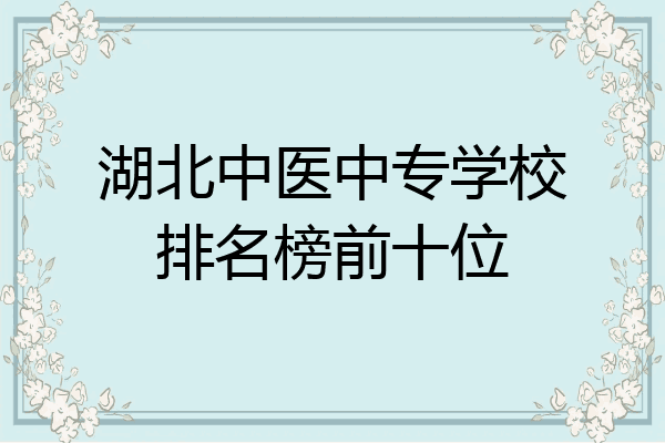 湖北中医中专学校排名榜前十位