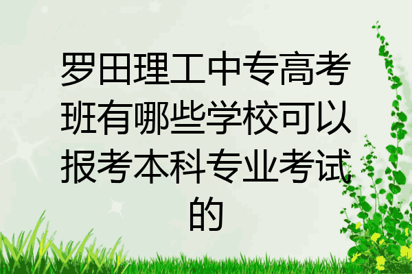 罗田理工中专高考班有哪些学校可以报考本科专业考试的