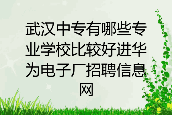 武汉中专有哪些专业学校比较好进华为电子厂招聘信息网