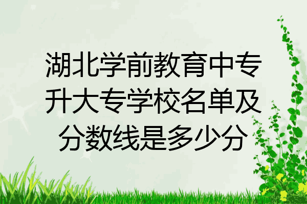 湖北学前教育中专升大专学校名单及分数线是多少分
