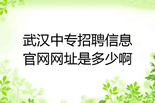武汉中专招聘信息官网网址是多少啊