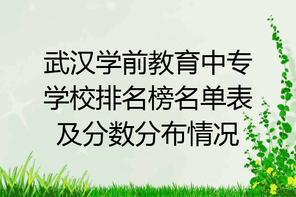 武汉学前教育中专学校排名榜名单表及分数分布情况