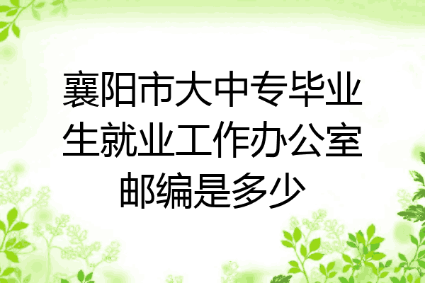 襄阳市大中专毕业生就业工作办公室邮编是多少