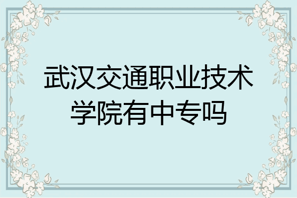武汉交通职业技术学院有中专吗