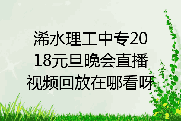 浠水理工中专2018元旦晚会直播视频回放在哪看呀