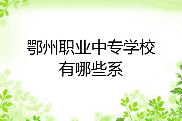鄂州职业中专学校有哪些系