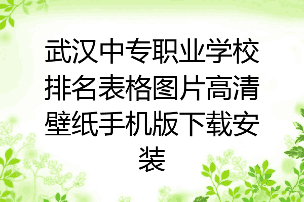 武汉中专职业学校排名表格图片高清壁纸手机版下载安装